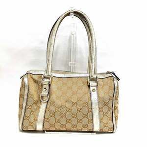 Gucci gold x handbag GG pattern Tan bag